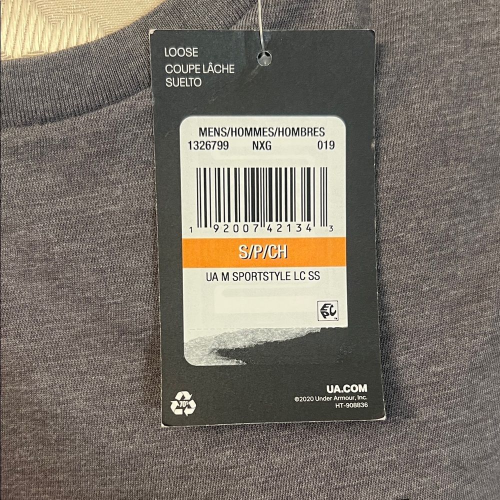 Under Armour Charcoal Gray Short-Sleeve Crew Tee - Picture 2 of 5